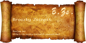 Broczky Zsinett névjegykártya